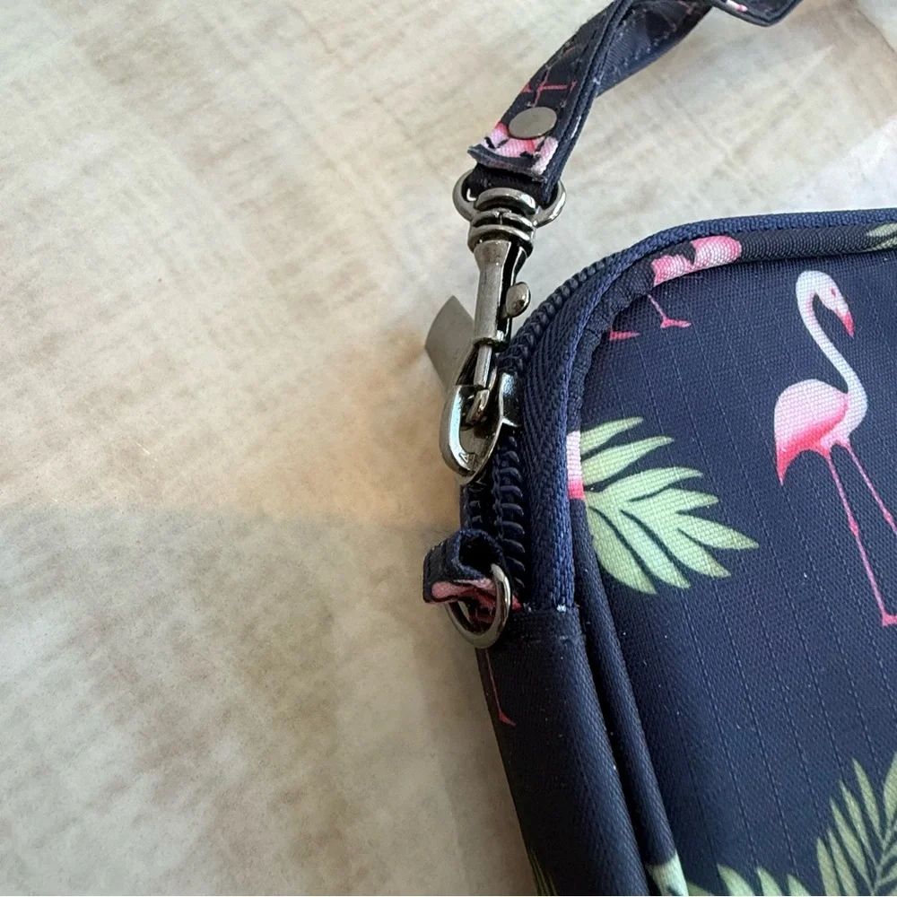 Flamingo and Floral Print Bag - Picture 3 of 9